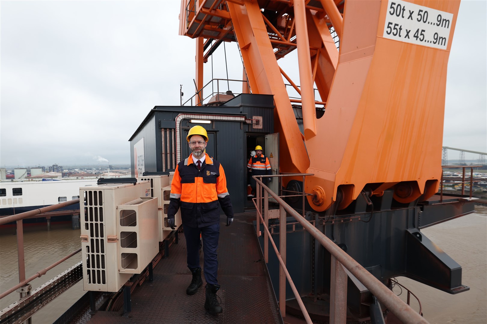 Business Secretary Jonathan Reynolds arrives as coking coal is unloaded at Immingham Port (Darren Staples/PA)
