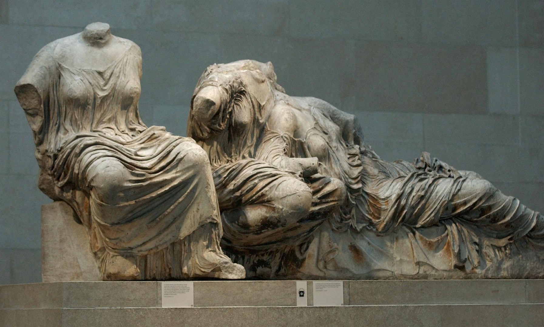 Sections of the Parthenon Marbles in the British Museum (PA)