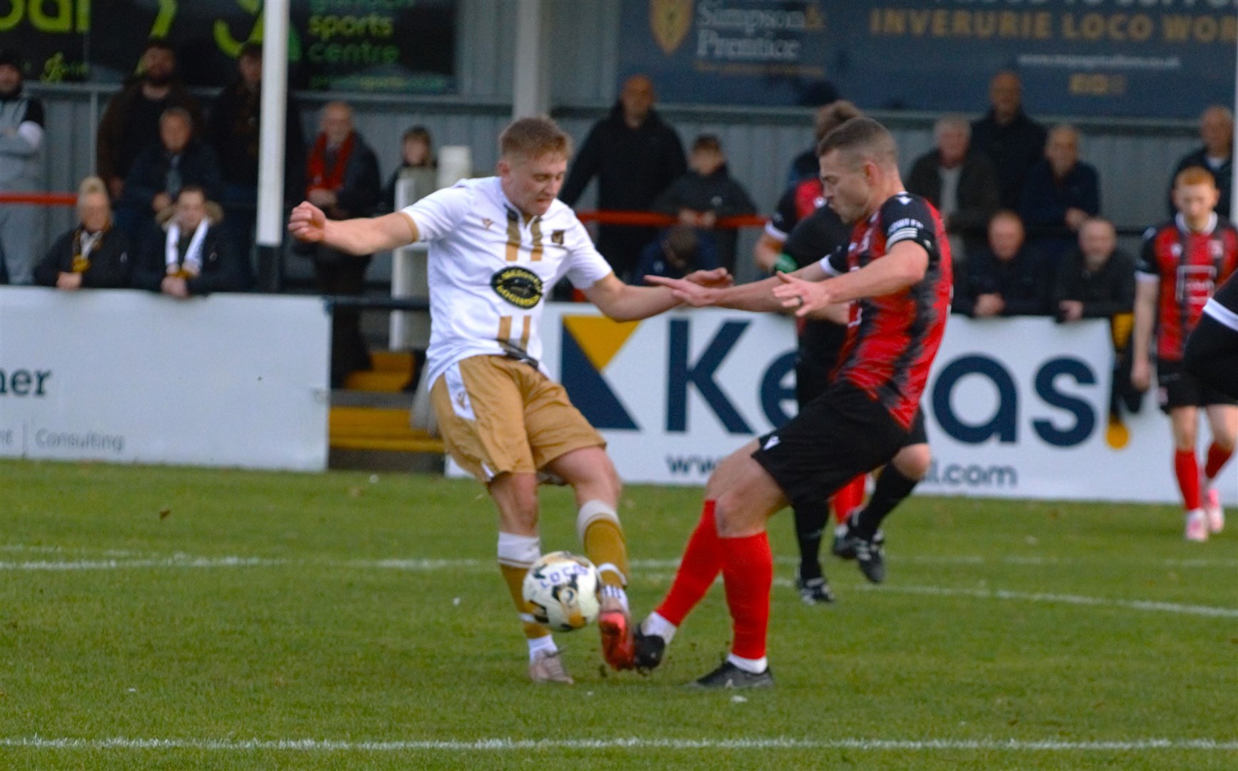 Huntly were 3-2 winners at Inverurie Locos. Picture: Derek Lowe
