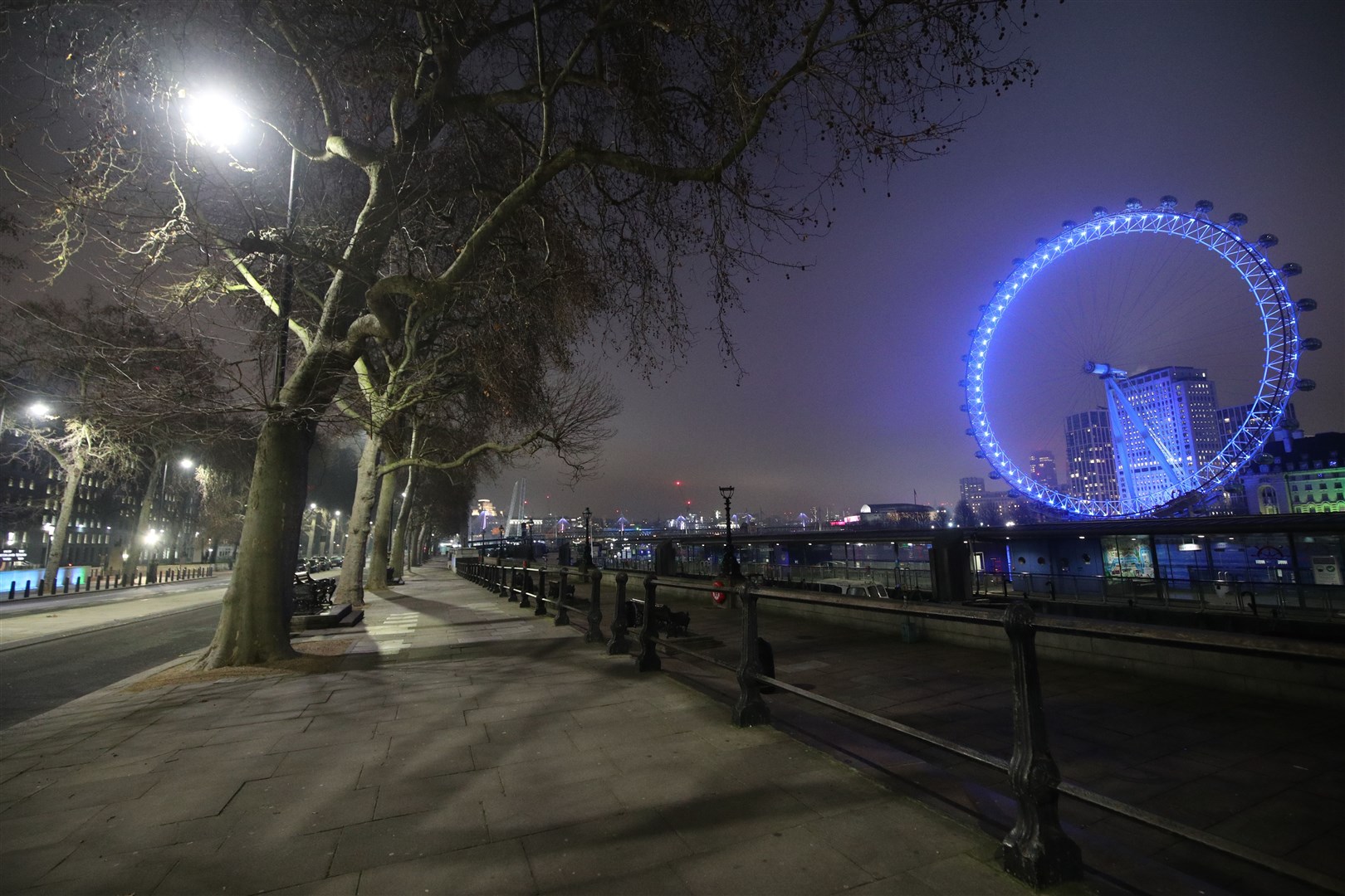 The London Eye illuminated in a renewed gesture of thanks to the NHS and frontline workers (Yui Mok/PA)