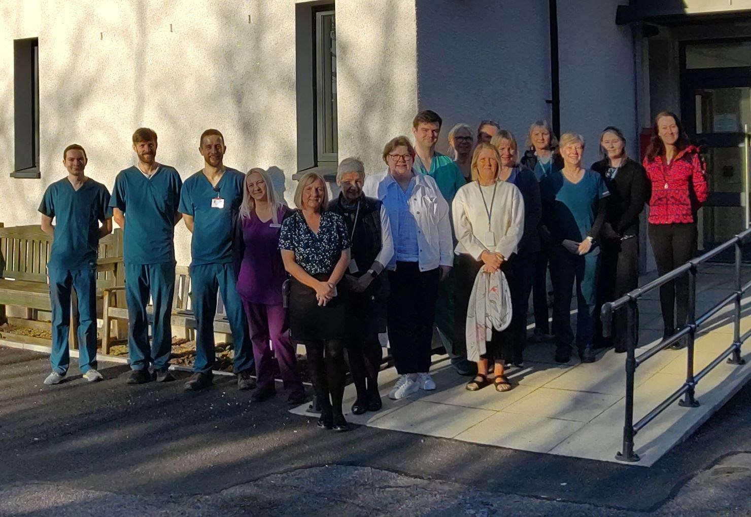 GPs and staff in front of the redeveloped Grantown Health Centre.