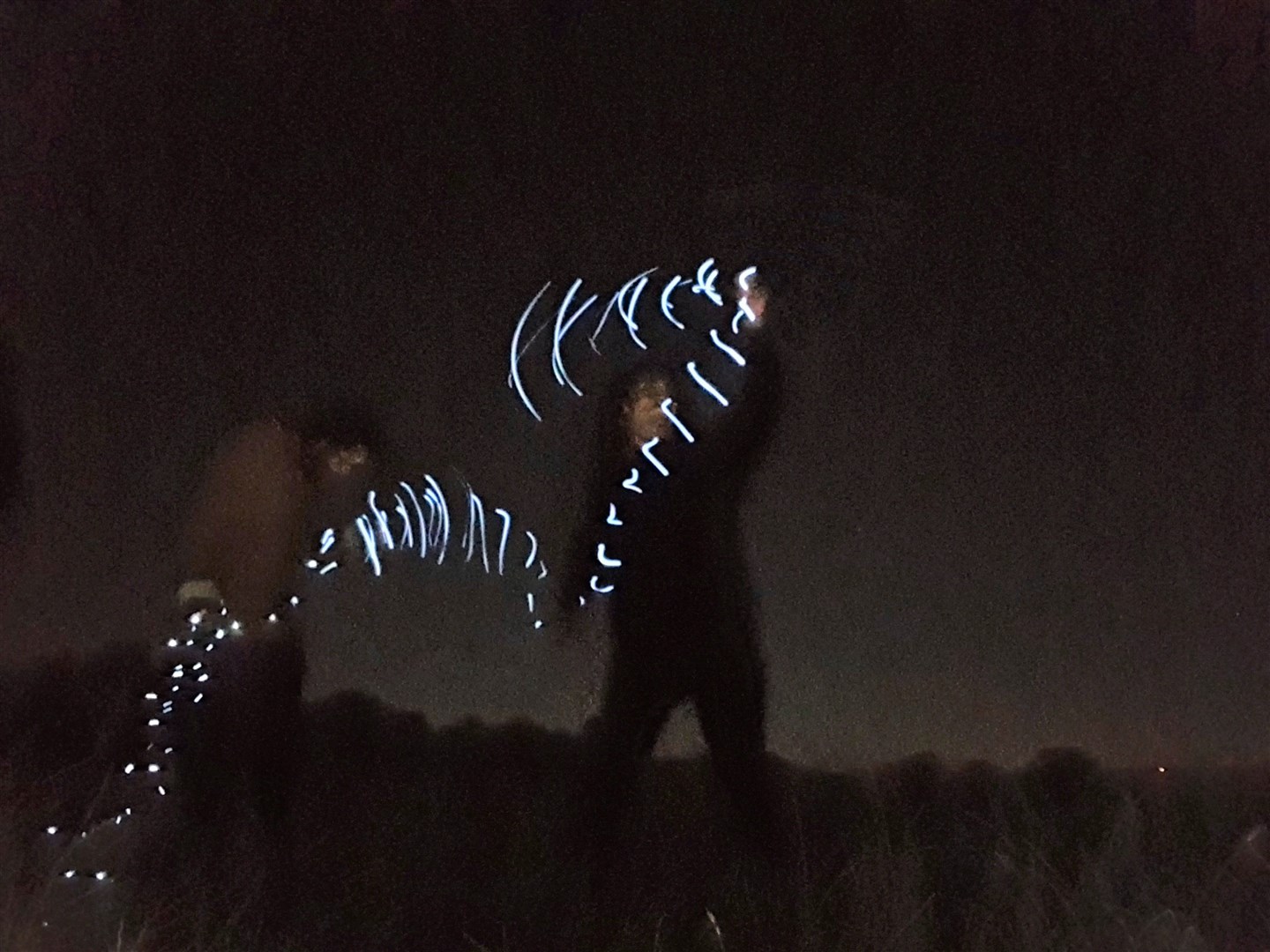 Selfie of Nicole Smallman and Bibaa Henry dancing with fairy lights in Fryent Country Park (Met Police/PA)