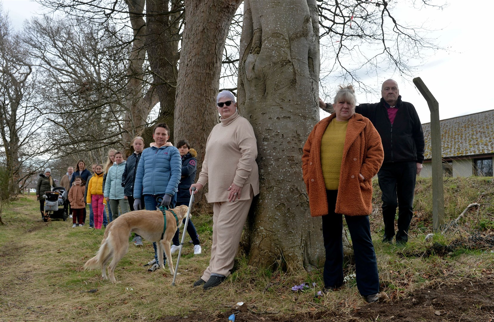 Denise Stewart-Thomson (second from right) campaigned with other local residents against the original plans for the bus gate.