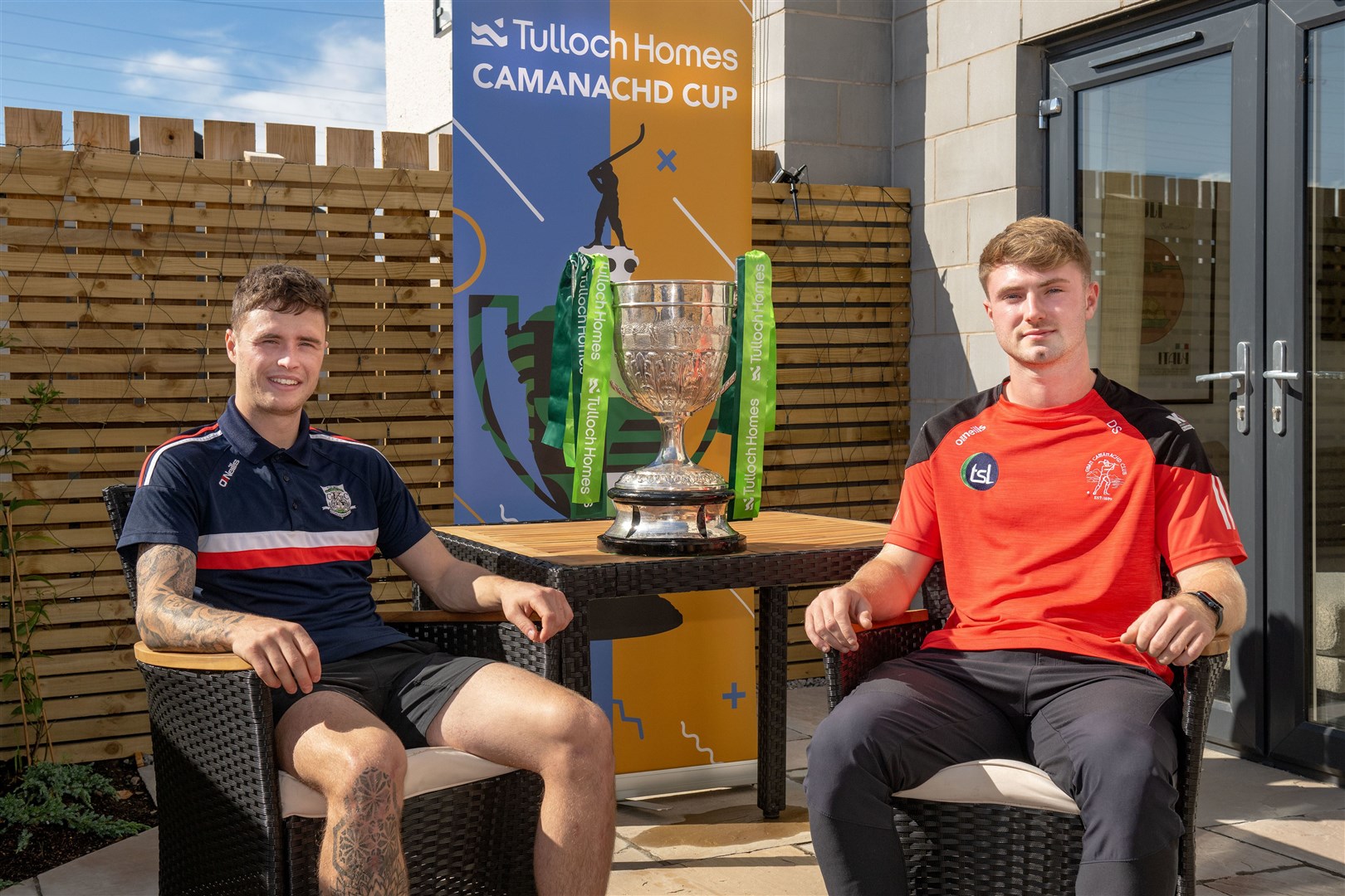 Kingussie captain James Falconer and Oban Camanchd captain Daniel Sloss. Picture: Neil Paterson