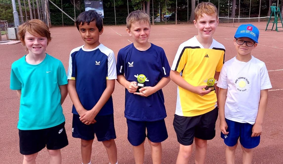 Some of the winners and entrants from the young juniors competition yesterday.