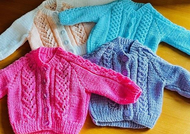 Knitted cardigans.