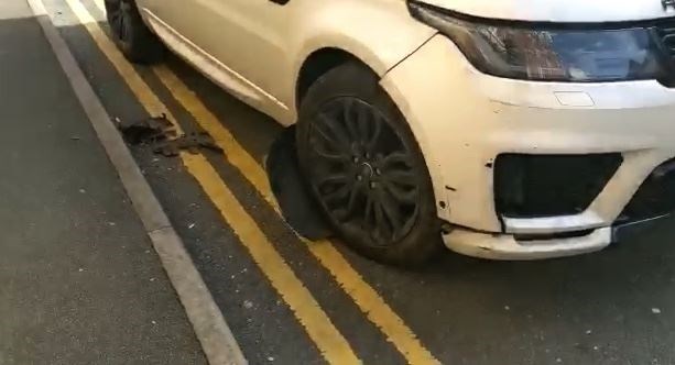Damage to Grealish’s Range Rover (Jacob KIng/PA)
