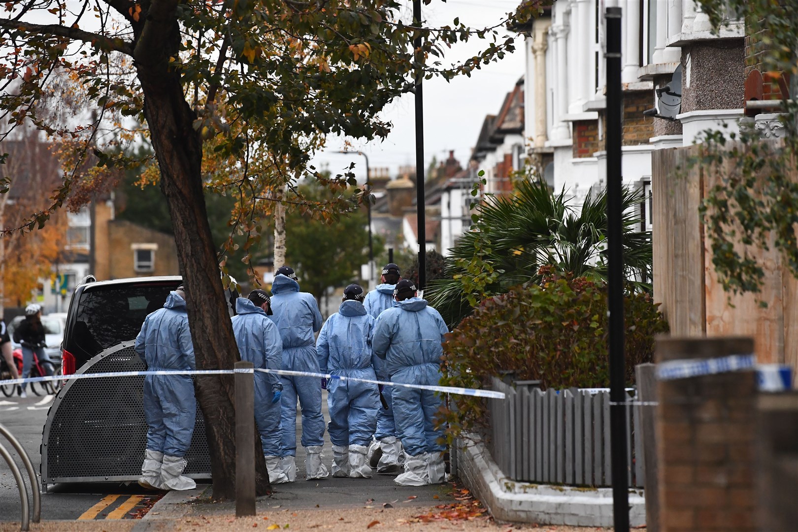 Forensic officers at the scene (Victoria Jones/PA)