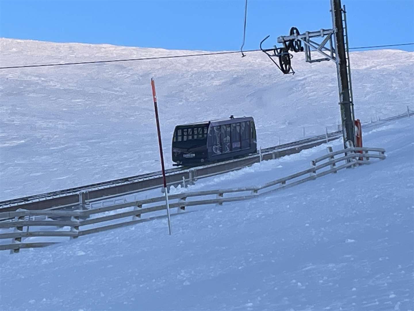 The Cairngorm funicular running wihtout passengers at the resort at the end of last week.