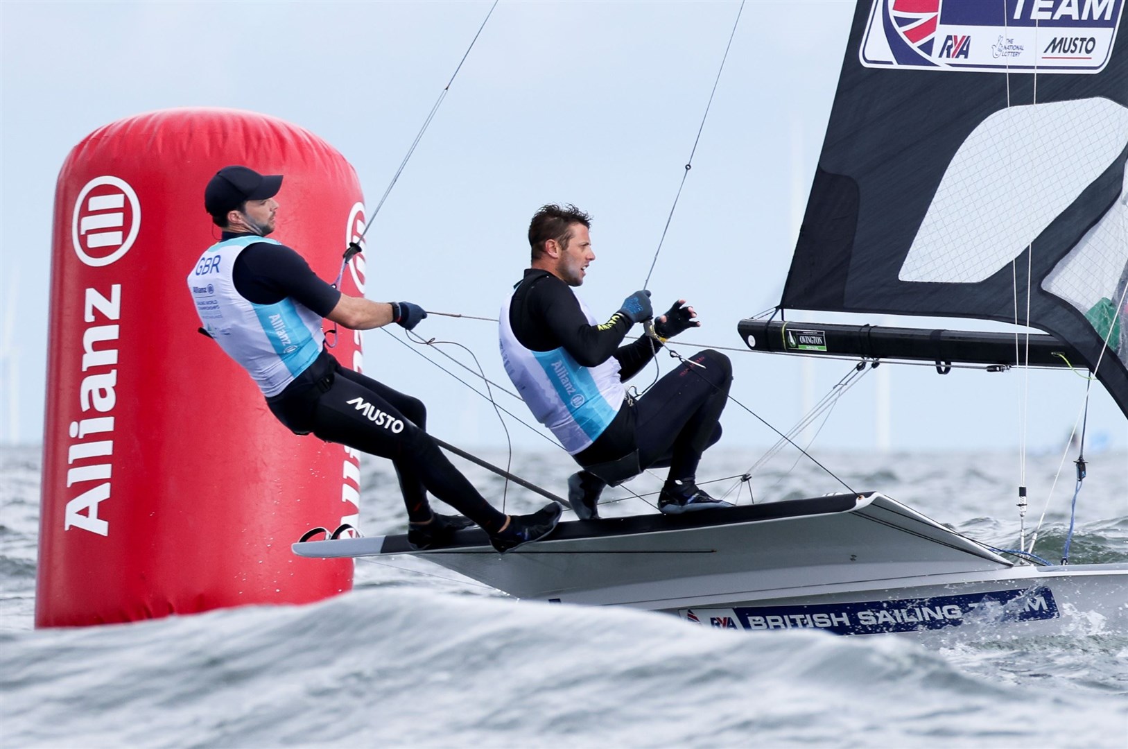 Fynn Sterritt and his partner James Peters in action at the world championships.