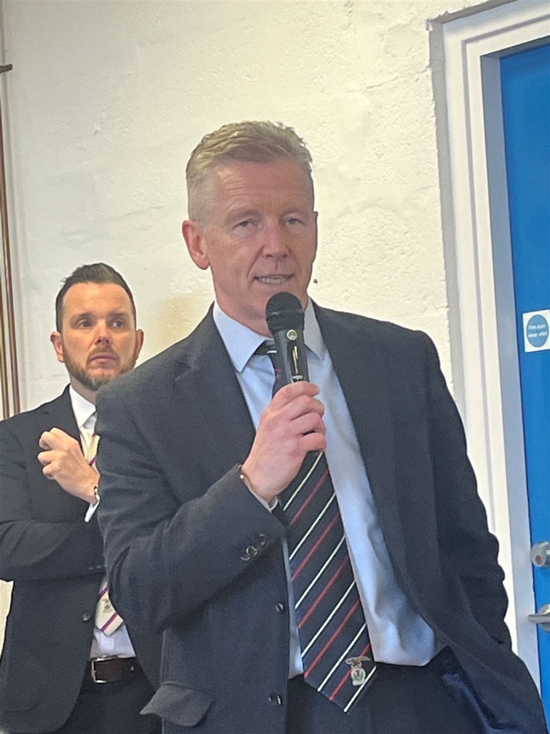 Charlie Christie speaking at the Inverness Caledonian Thistle Supporters Trust meeting.