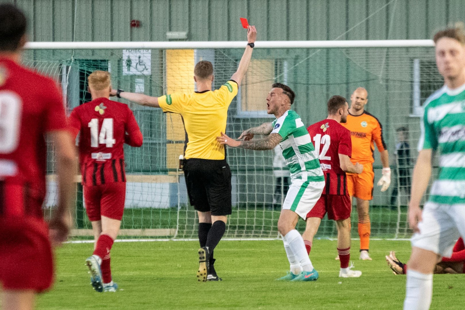 Darryl McHardy was sent off for the Jags. Picture: Daniel Forsyth.