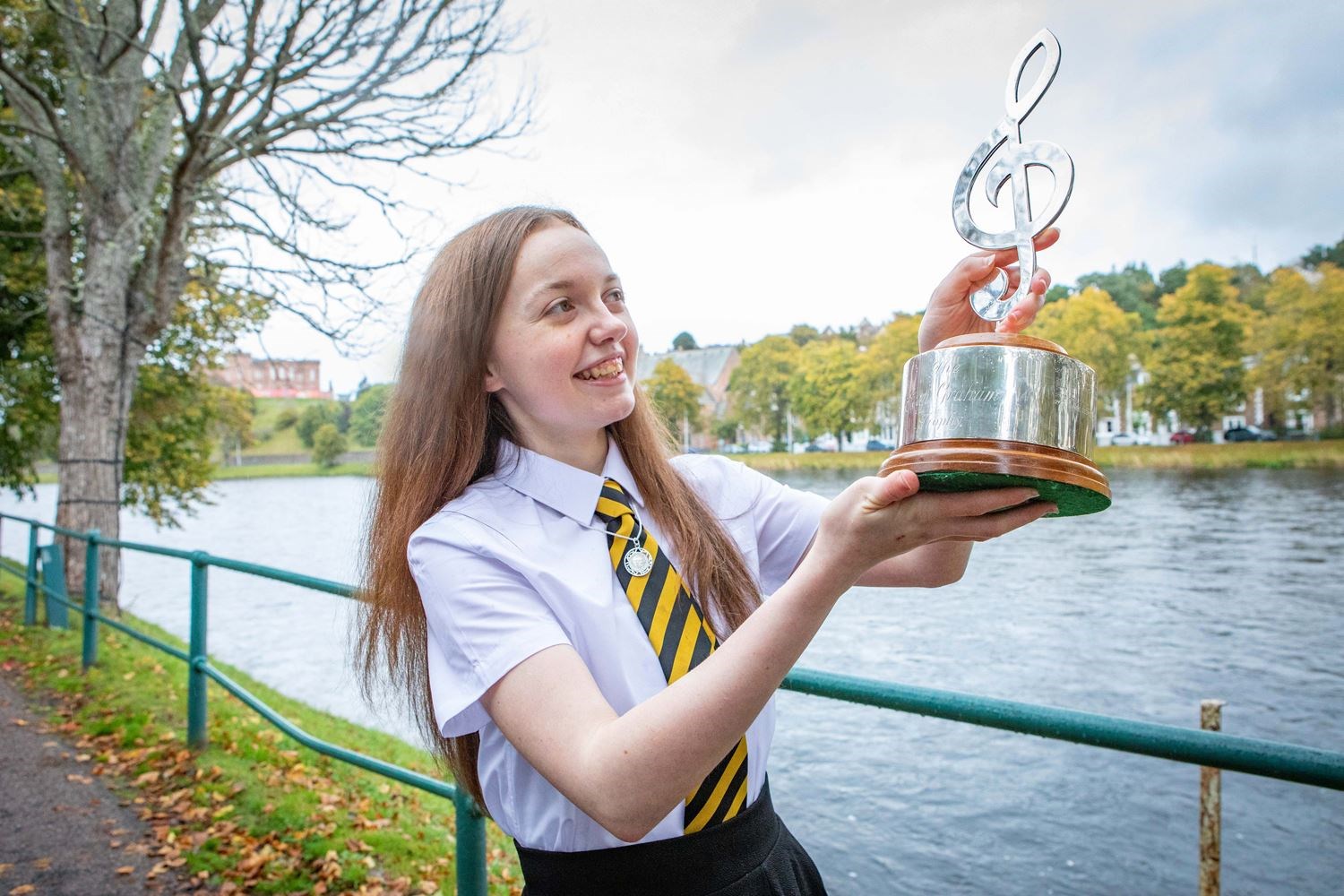 Naomi J Graham, age 15, from The Nicolson Institute School (Sgoil MhicNeacail) in Stornoway, Scotland, winner of the James C McPhee Memorial Medal at The Royal National Mòd 2021, in Inverness, Scotland.