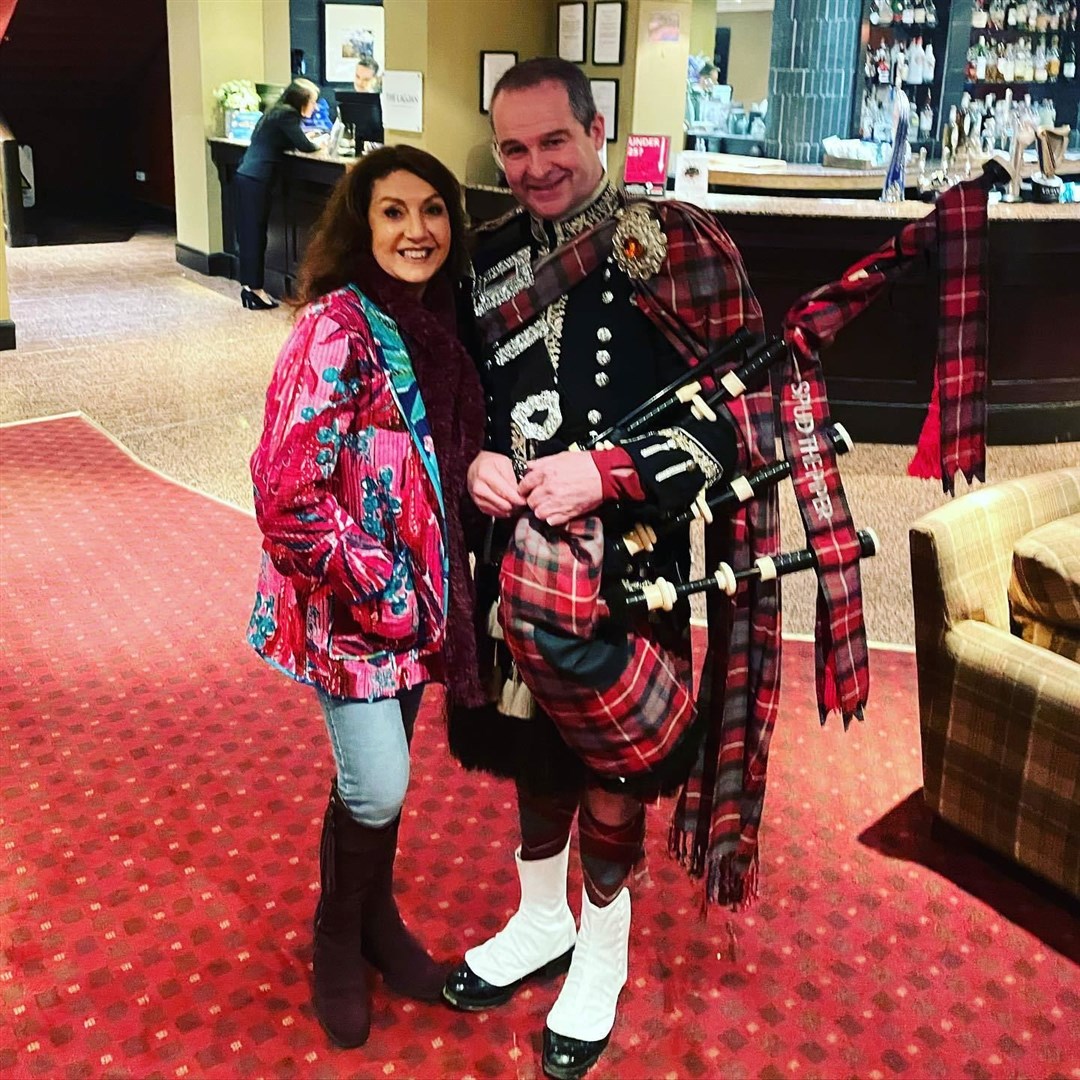Spud the Piper – Calum Fraser – will play in the show and said 'The craic with Jane was great'