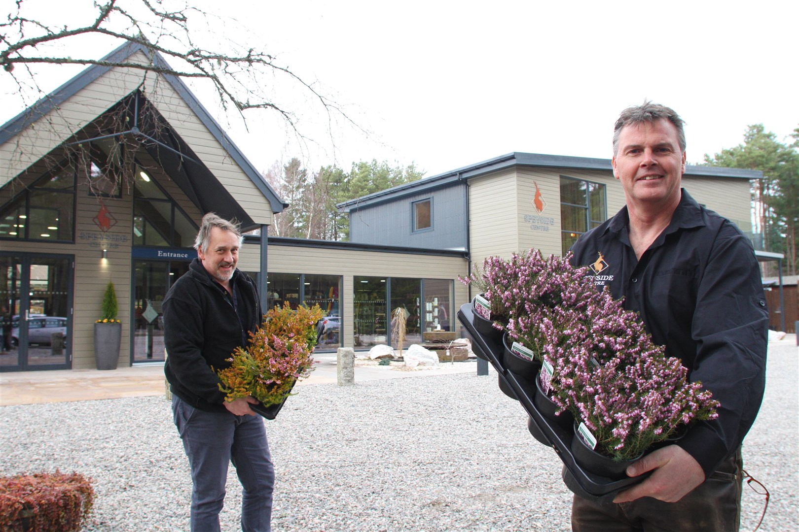 Director Craig Lambie (right) and Steve Morrison (centre manager) outside of the great new premises.