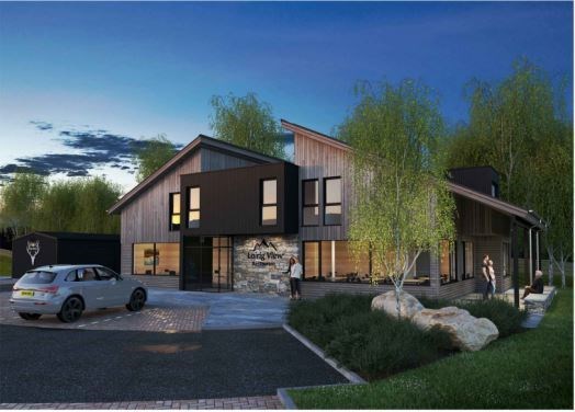 A visual impression of the proposed restaurant at the site at the north end of Aviemore. Image: Ecos Design.