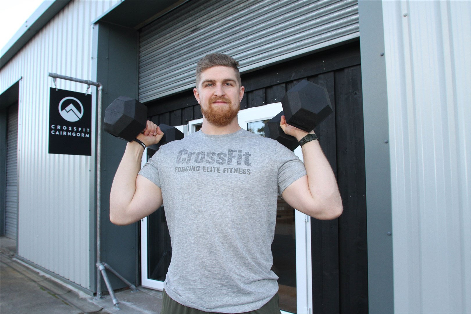 Ruari Lambert outside his fitness business in Aviemore which has been shut since early March because of the coronavirus pandemic.
