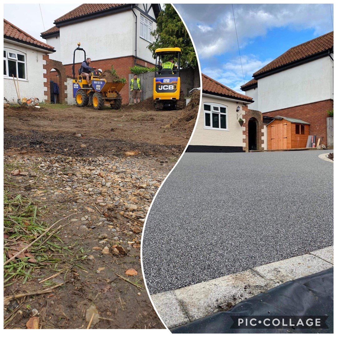Chris Joy’s driveway before and after (Band Of Builders/PA)
