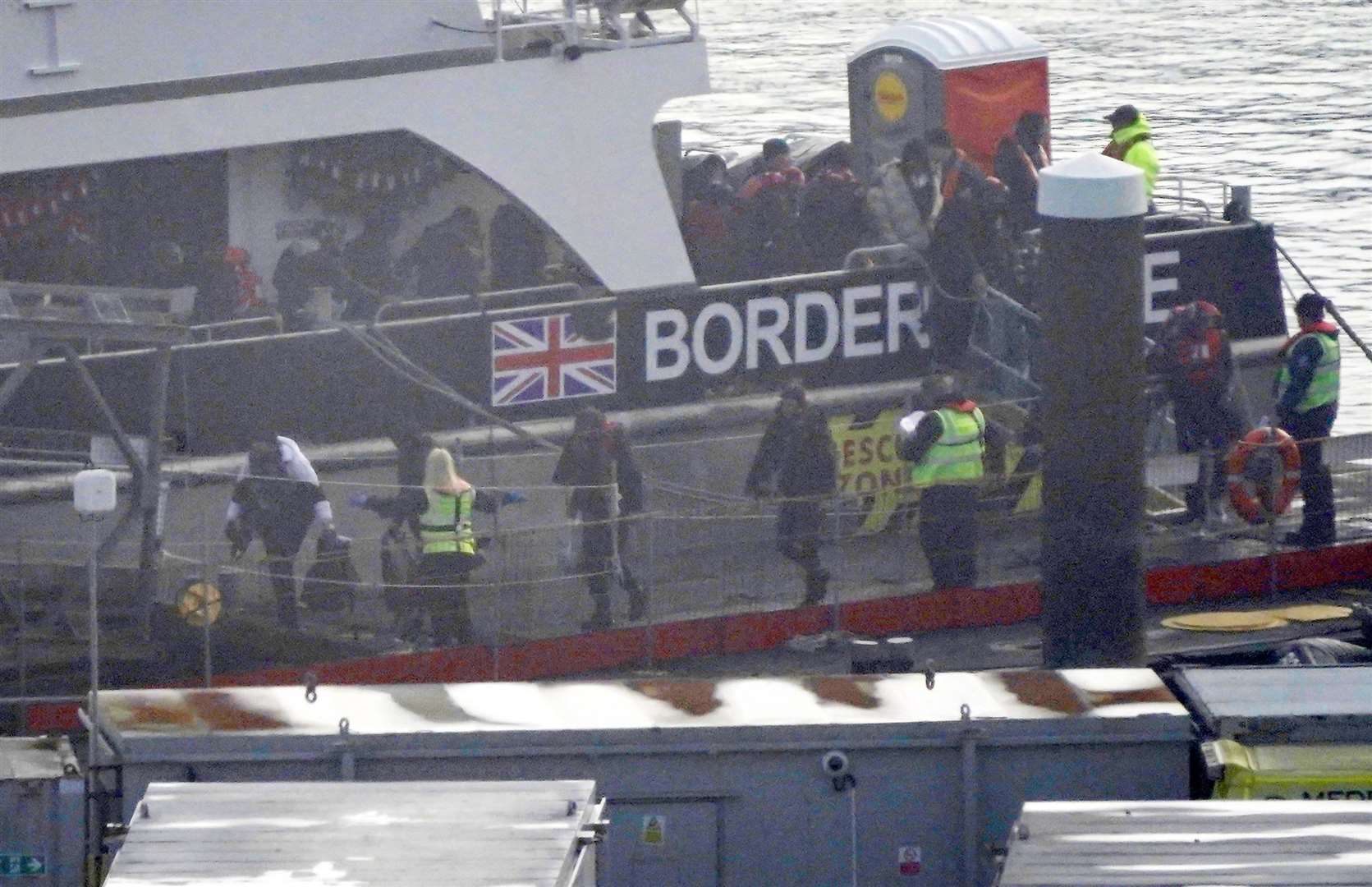 A group of people, thought to be migrants, were brought in to Dover, Kent, on Saturday (Gareth Fuller/PA)
