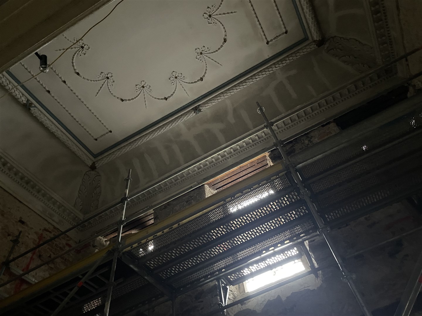 Work in progress: the inside of the B-listed building has been stripped back to the stone