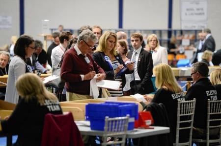 The count underway at Dingwall in the early hours of Friday