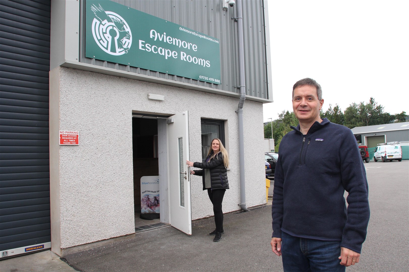 Peter Sturrock and Staci Maguire at the new escape rooms in Aviemore.