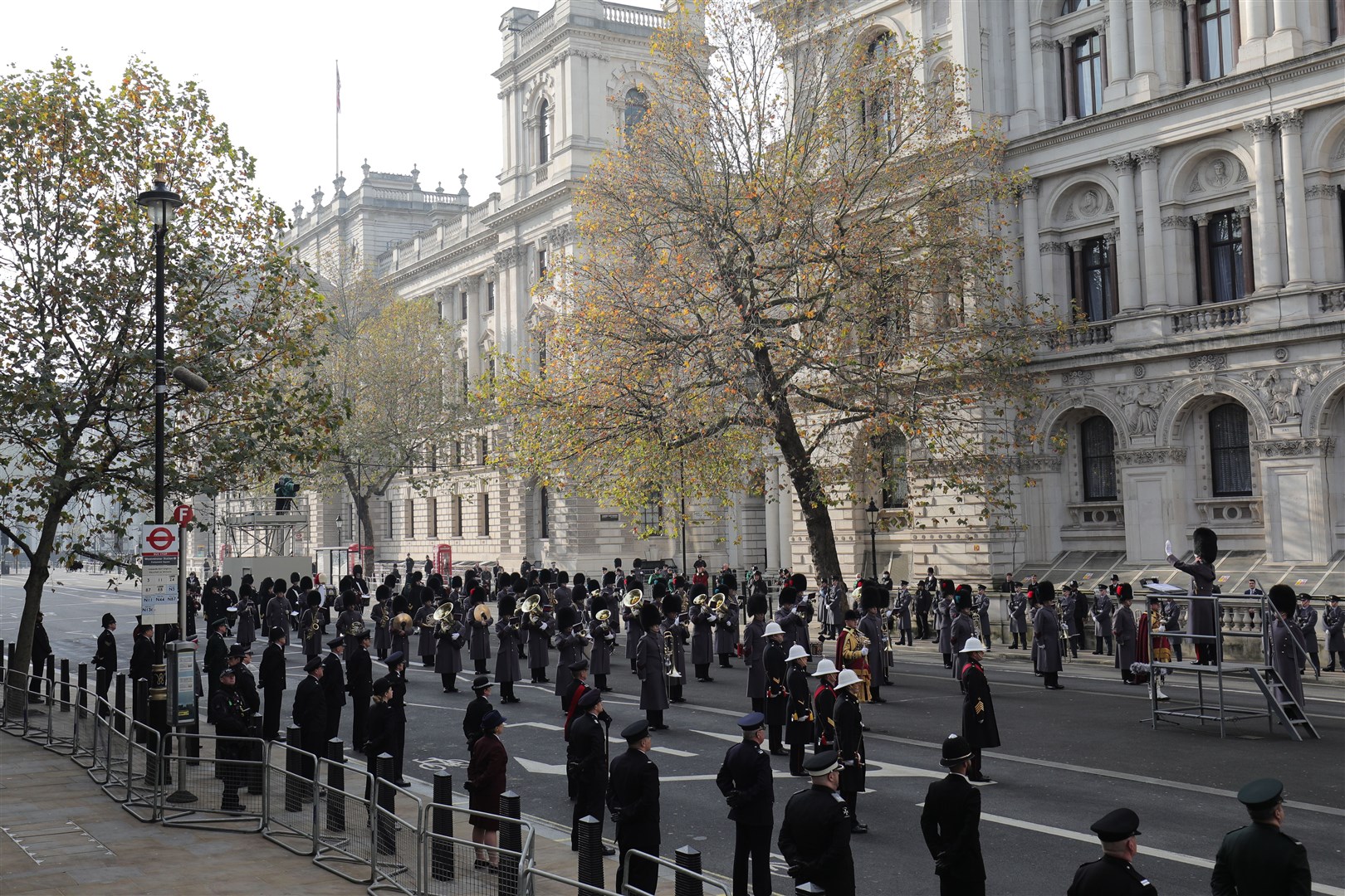 Social-distancing measures were in place during the traditional service (Aaron Chown/PA)