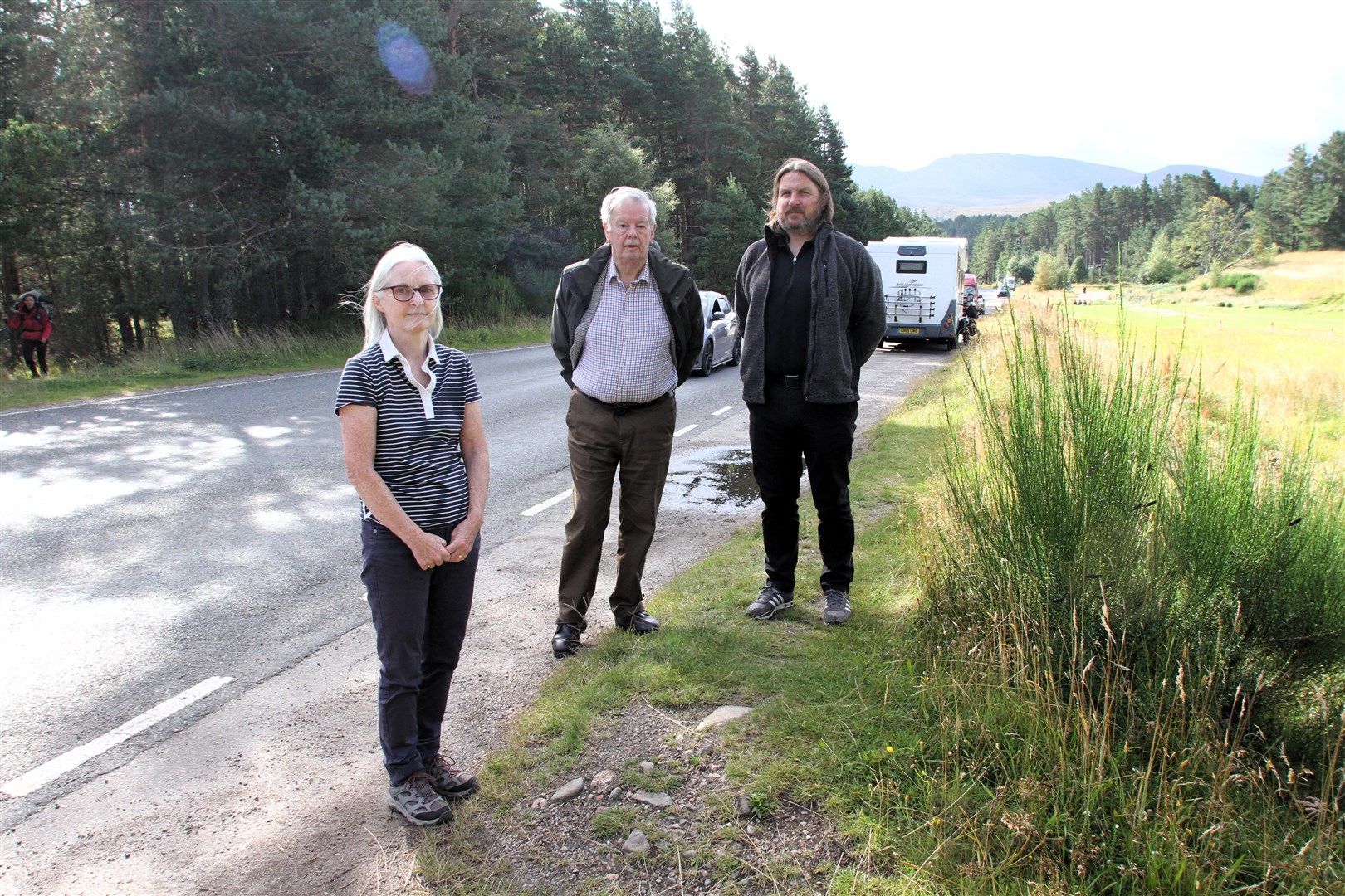 ‘Something had to be done'... local councillors Muriel Cockburn, John Bruce and Russell Jones at the Hayfield where Pay and Display parking will be brought in.