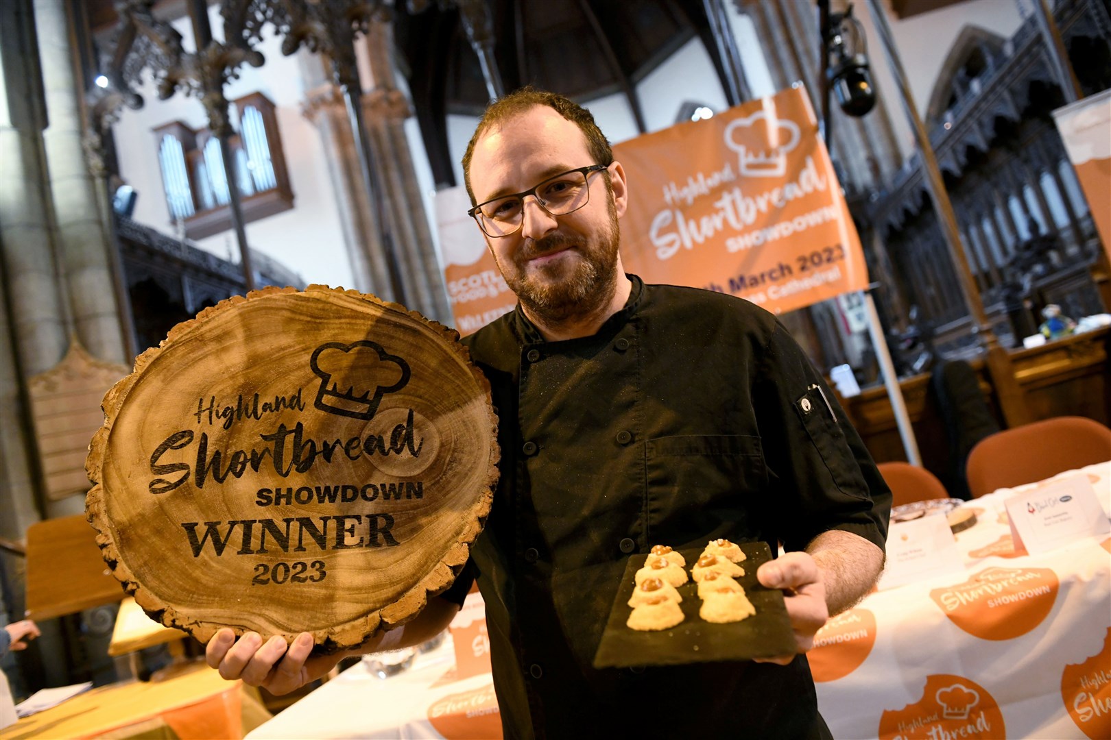 Overall winner Paul Macintosh (MacKenzie's Bakery Skye) of a previous Highland Shortbread Showdown. Picture: Callum Mackay..