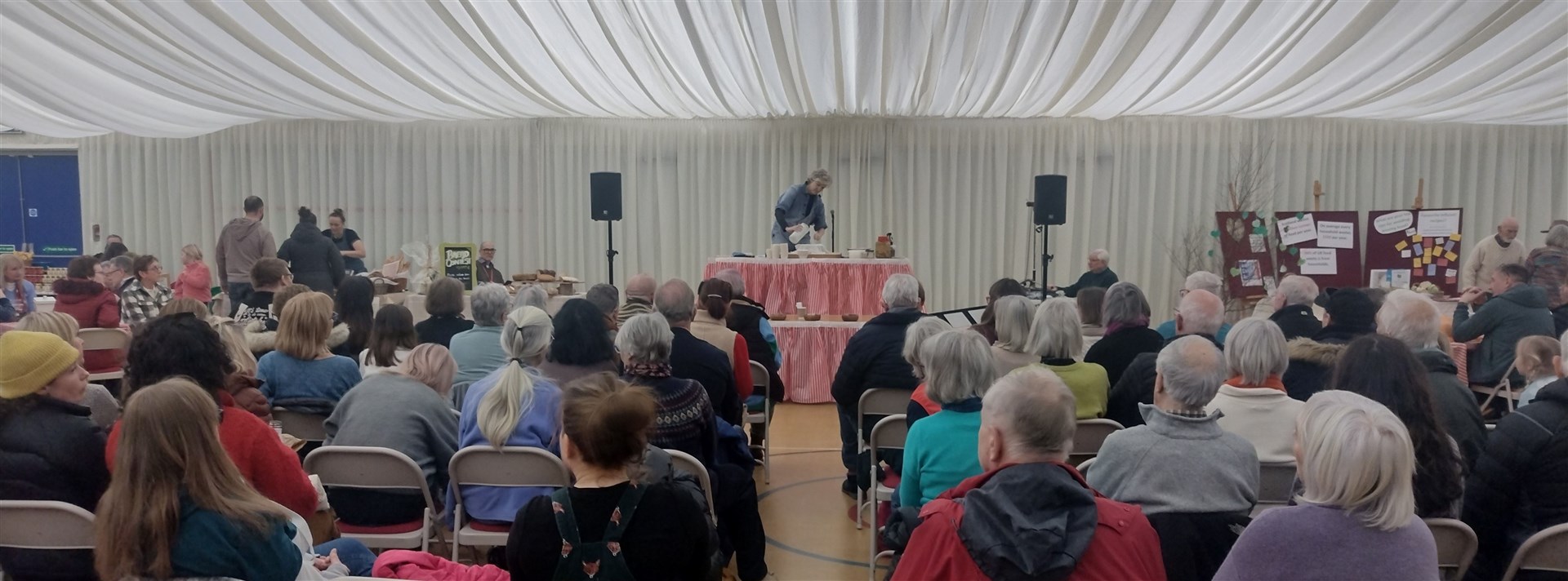 STAR DEMO: Special visitor Kristen Allan gives a mouth-watering demonstration of how to mate buttermilk ricotta as the centrepiece of Saturday's big day: "I believe that beautifully hand-crafted cheese requires time, patience and quality local milk'