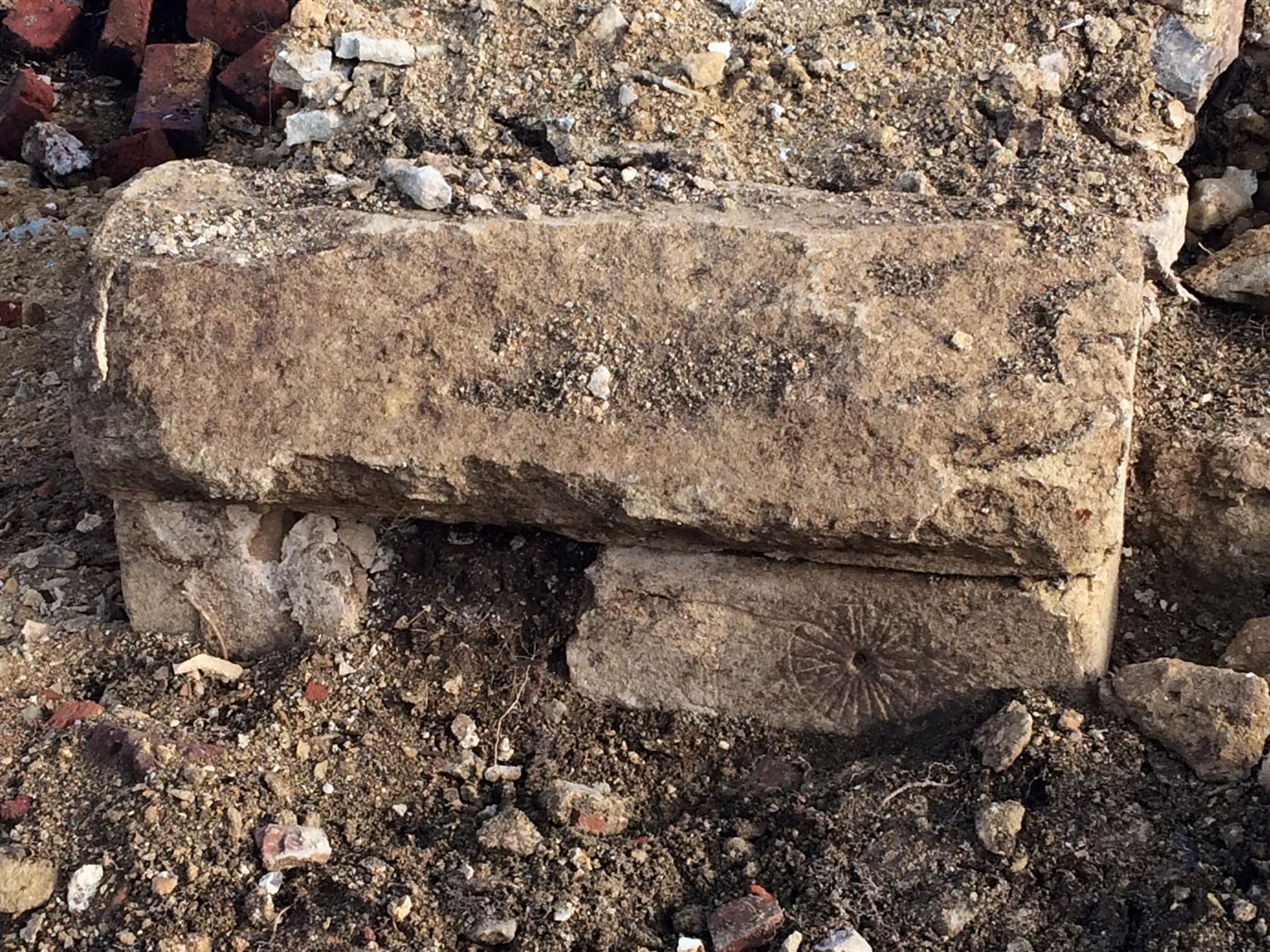 The markings were discovered on two stones at an abandoned church in Buckinghamshire (HS2 Ltd/PA)