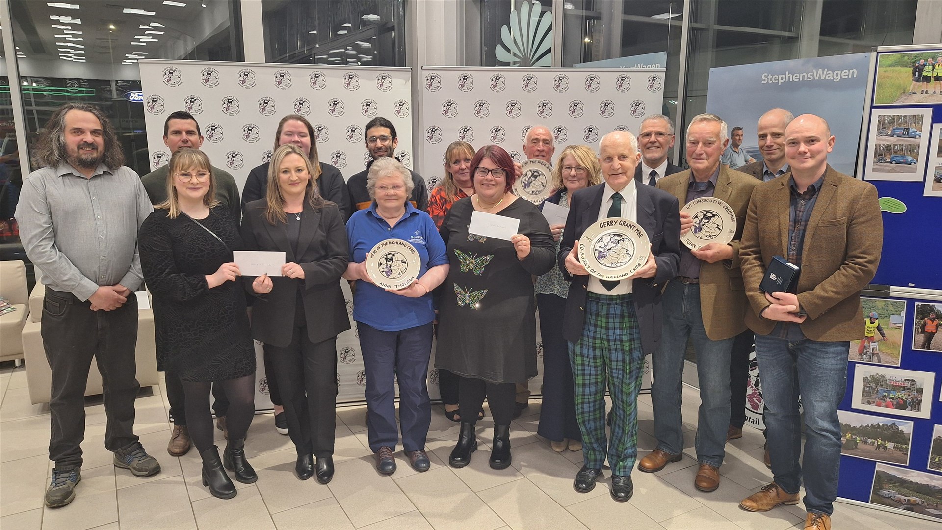 All the benefitting charities from 2024 gather along with those receiving special recognition from the organisers for their contribution to the Highland Cross. Picture: John Davidson