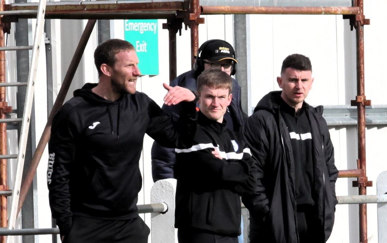 Jags boss Ryan Esson with assistants Don Johnstone and Aaron Doran.