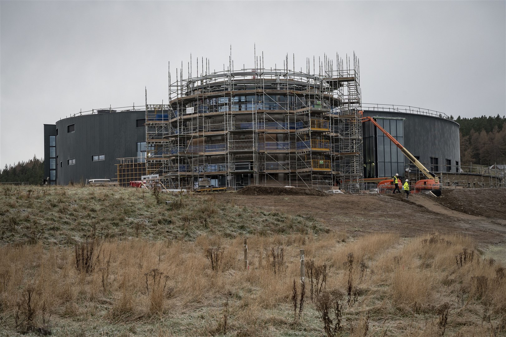 The Cairn and its visitor centre is taking shape at Gaich by Grantown.