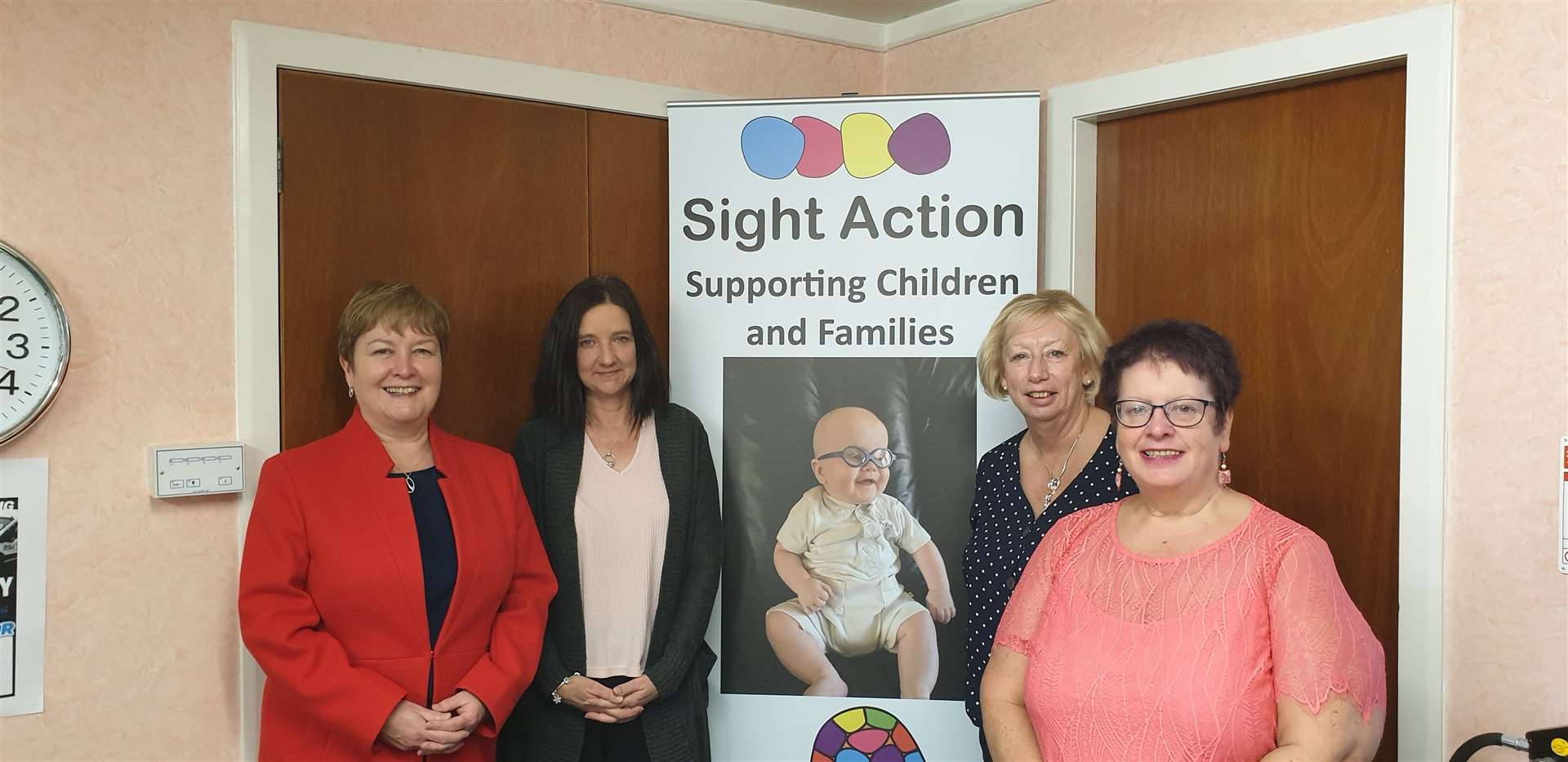 Rhoda Grant MSP, Helen Besent (Visual Impairment Support Assistant), Gillian Mitchell (Executive Manager), Mary Munro (Admin Officer).