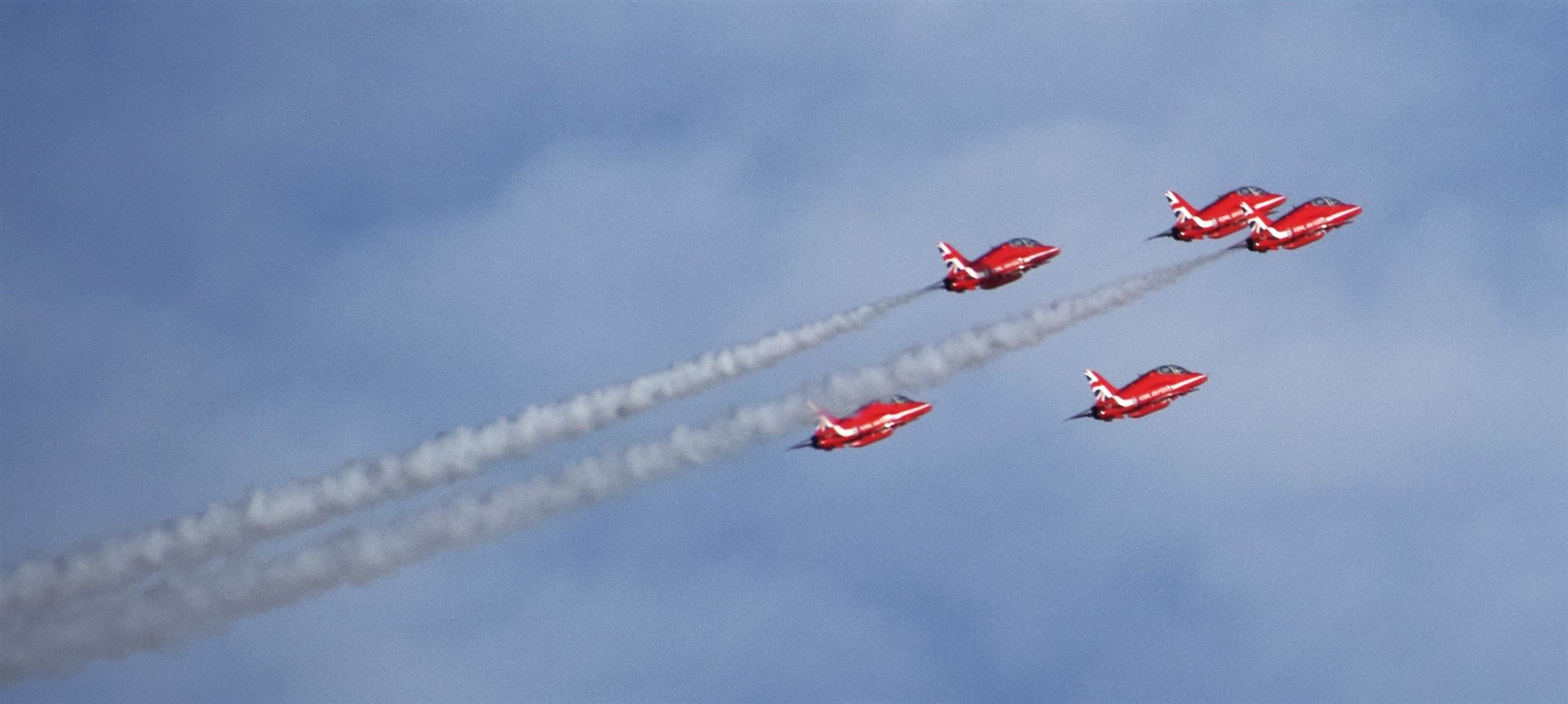 The Red Arrows carried out multiple acrobatic feats during their exercises on Tuesday. Picture: Philip Murray.