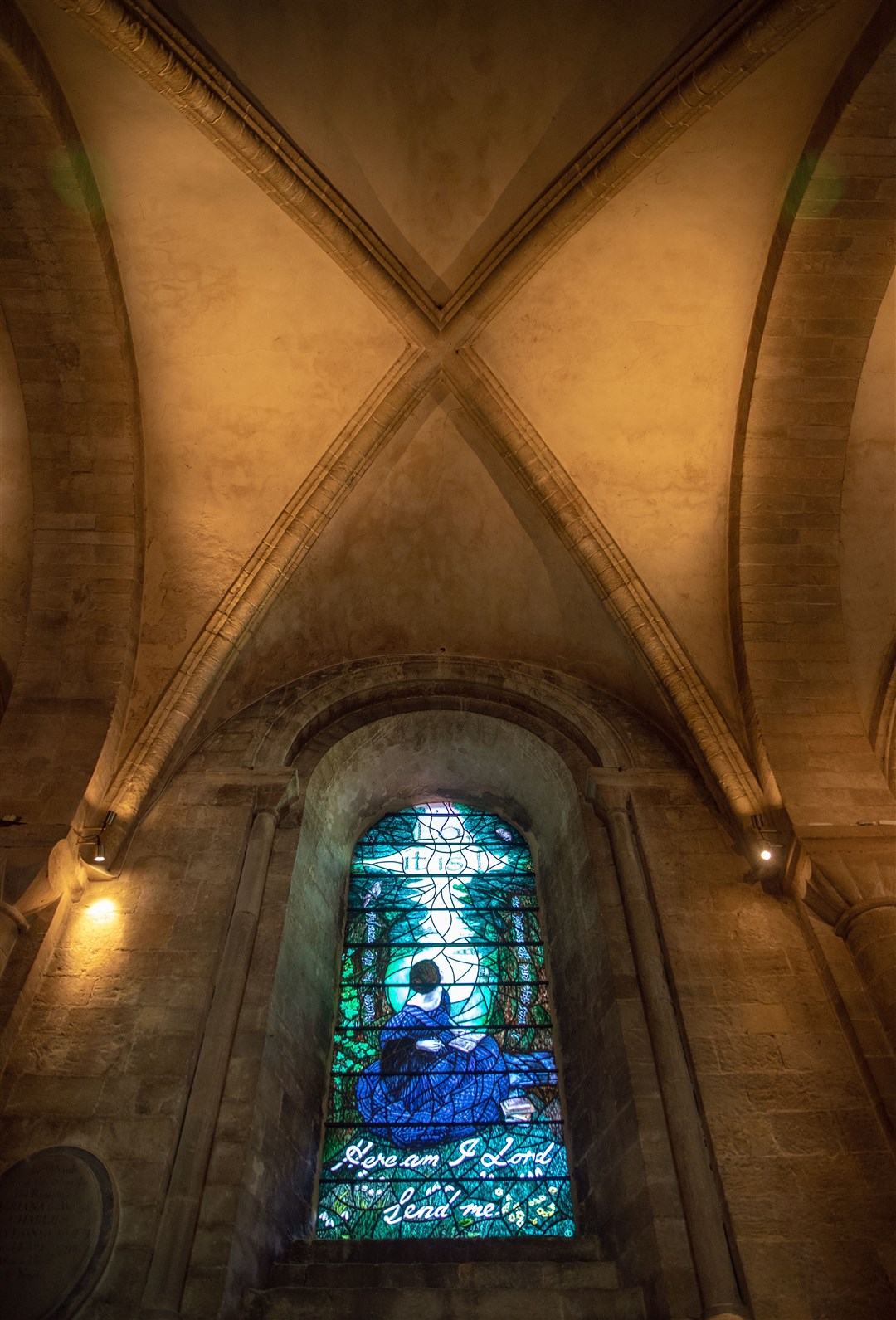 The newly installed stained glass window (Andrew Matthews/PA)