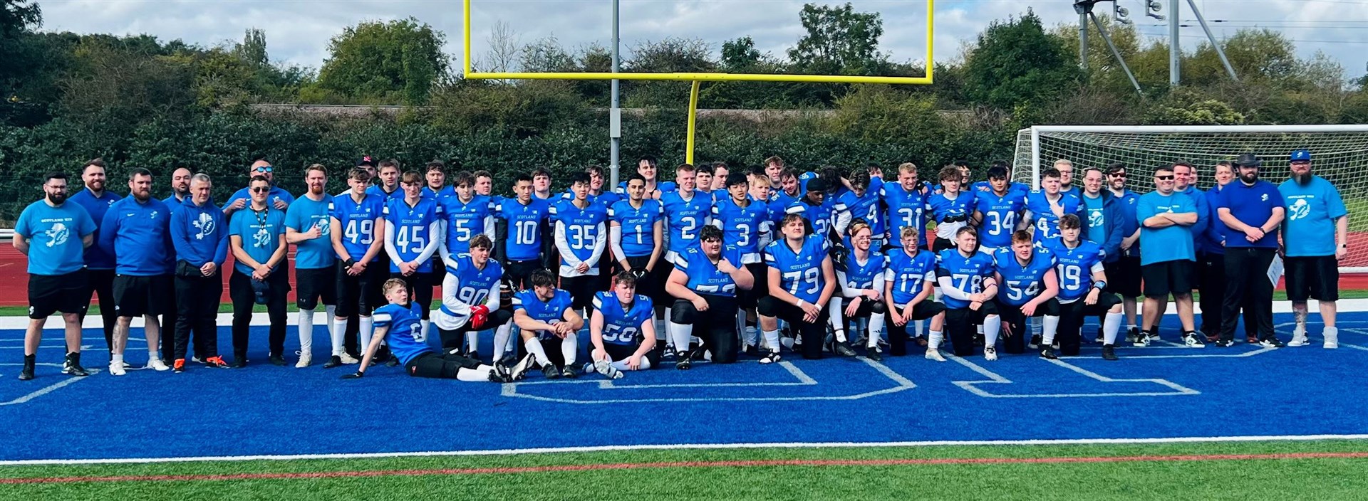 The Scottish American Football team ahead of their match in Bristol.