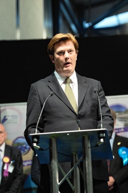 Mr Alexander gives his address after the result
