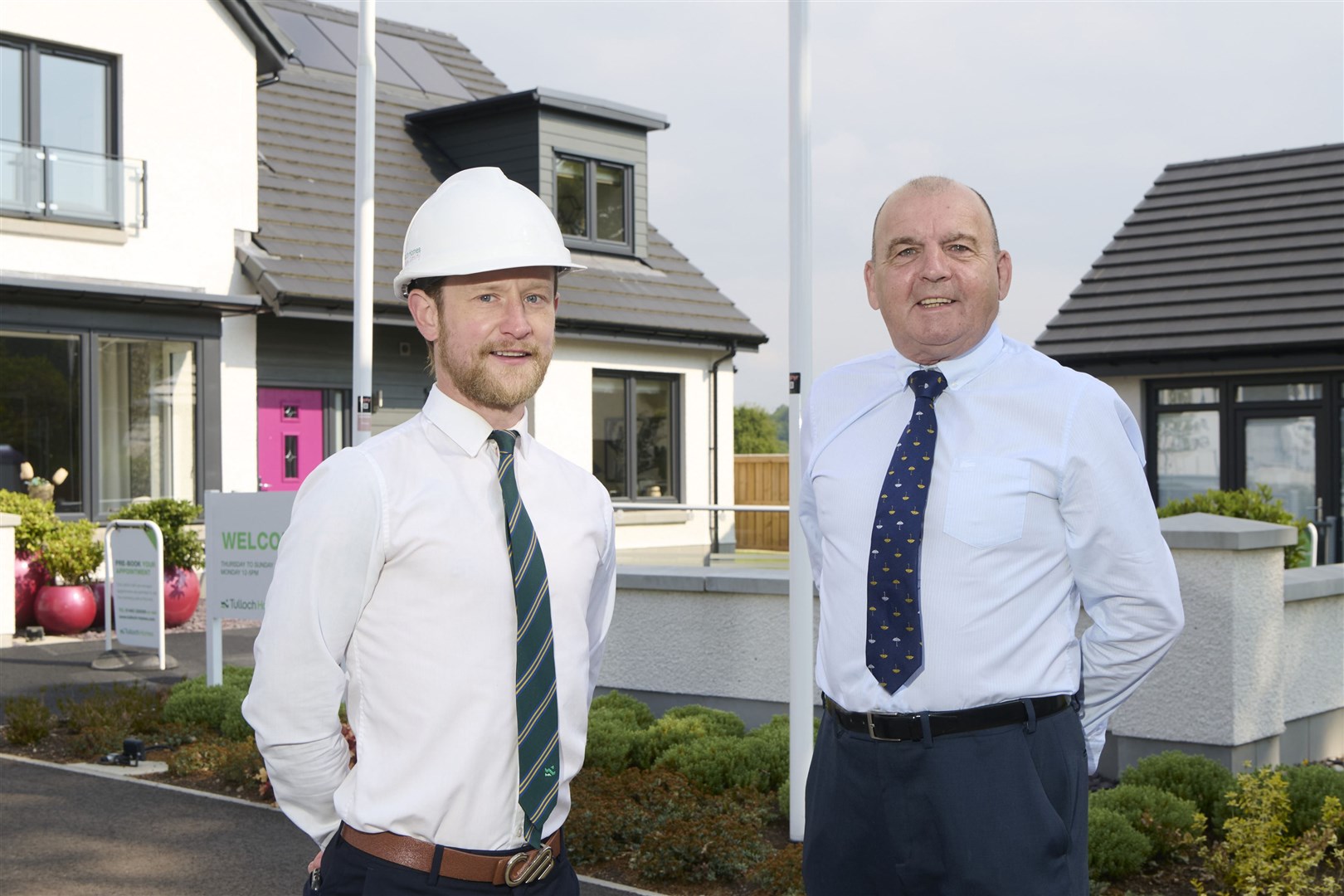 Zander Sutherland, Tulloch Homes, who will be the site manager in Aviemore, along with the firm's Billy McKay.