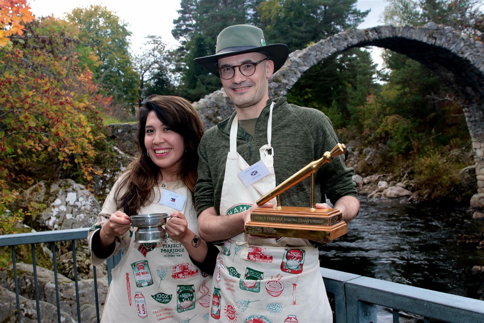 CHAMPIONS OF 2024: Chris joined specialist winner Kim McGhee by the bridge for the traditional winners' portrait. Picture: James Ross.