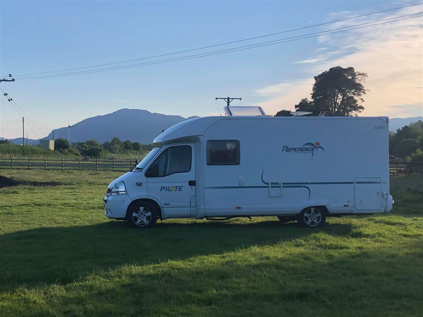 Motorhome from home at Kingussie as the aire takes shape this week