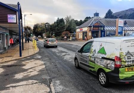 Cycle Lanes, Grampian Road, Aviemore, Glenmore, Sustrans