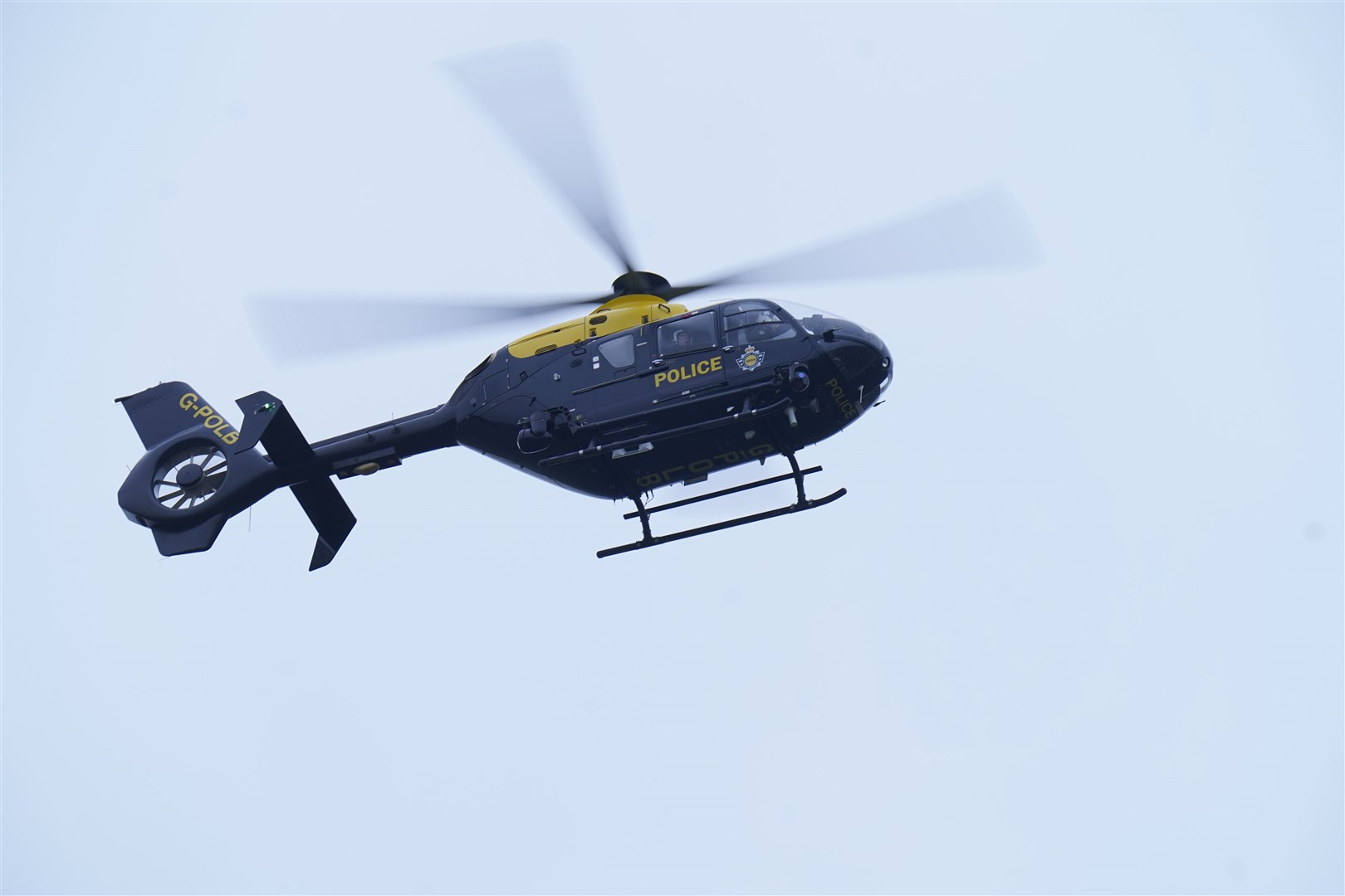 A police helicopter over St Michael’s on Wyre (Danny Lawson/PA)