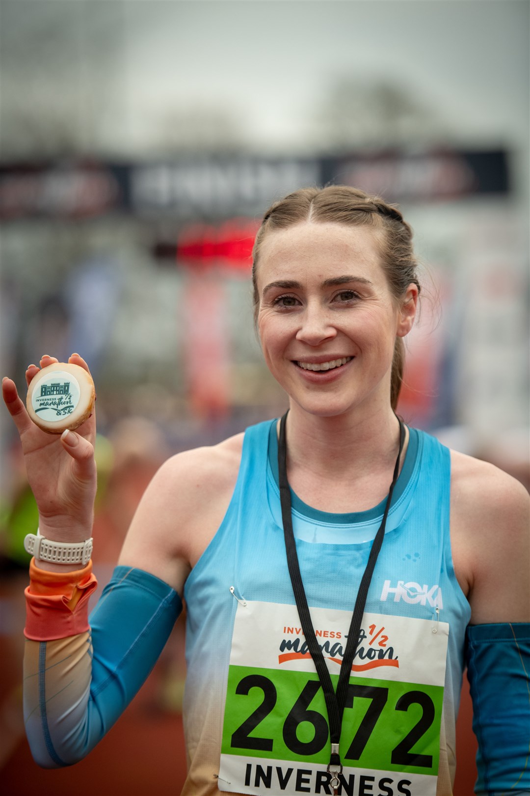 Mhairi Maclennan broke the Inverness Half Marathon Women's record to become Scottish champion. Picture: Callum Mackay..