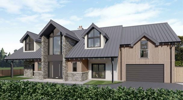 An impression of the new larger house which has been approved and will need to use stone and slate from the farmhouse as part of the rebuild.