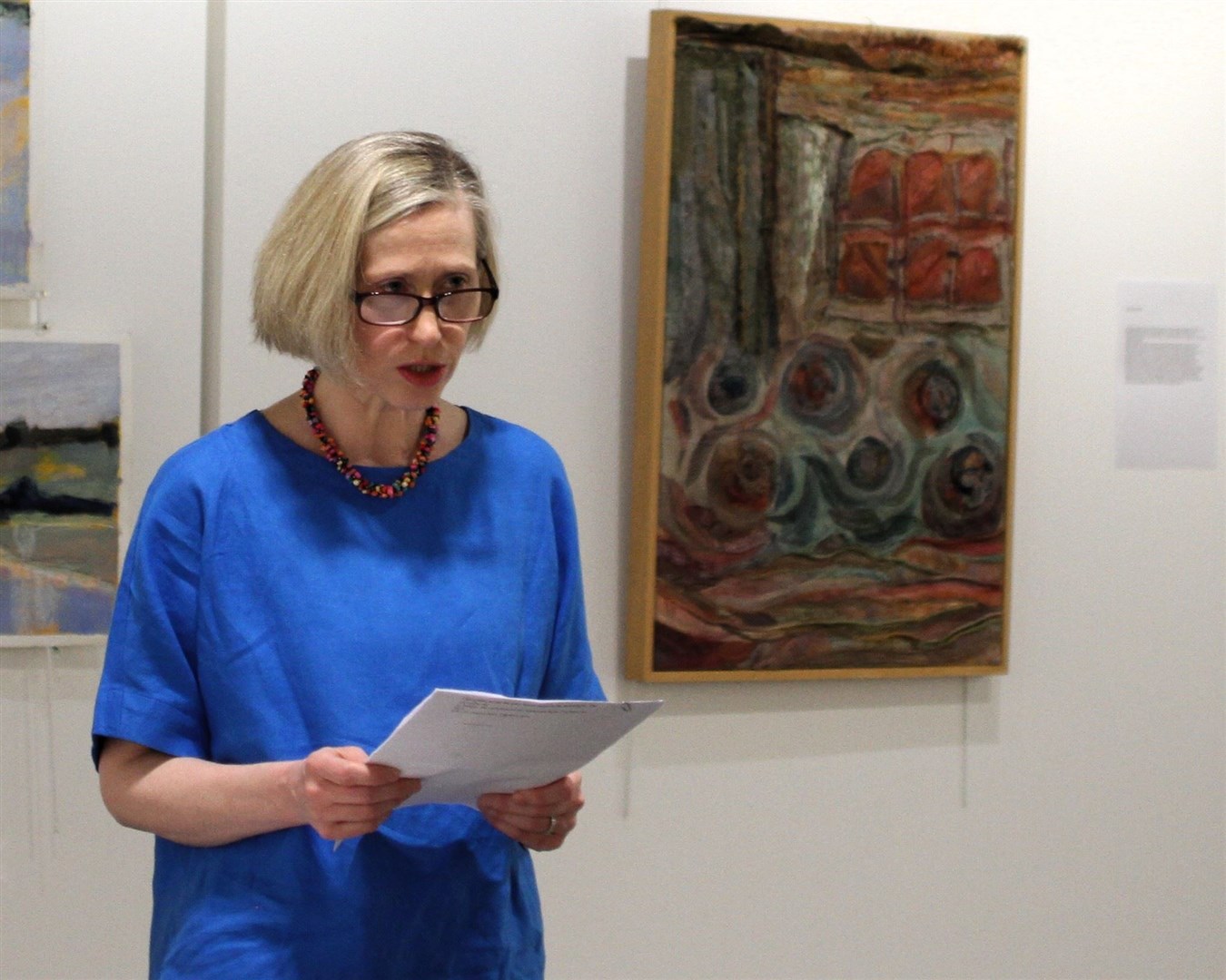 WINNING: Karen Hodson Pryce, from Aviemore, reading her winning entry