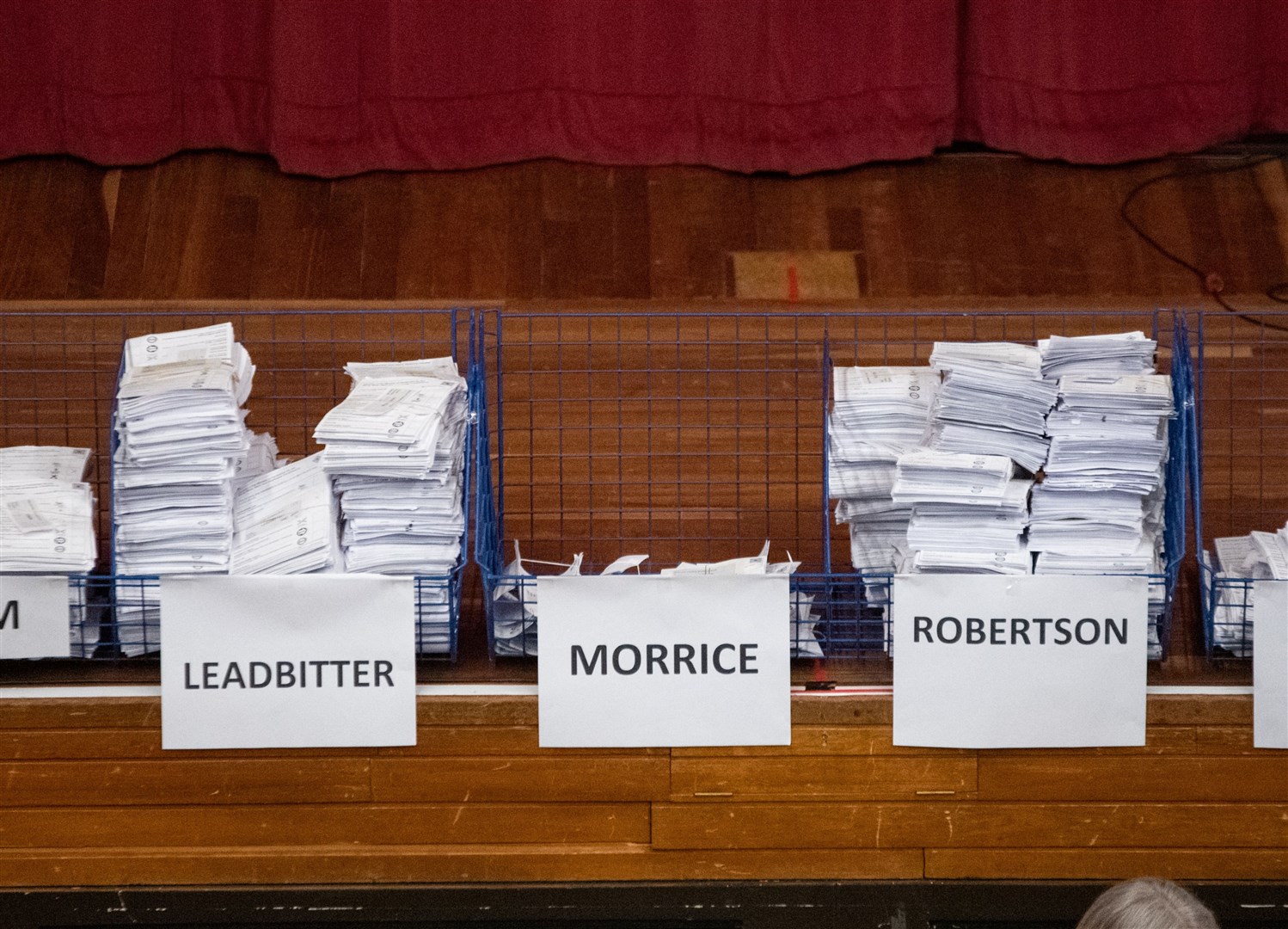 Too close to call? Moray West, Nairn and Strathspey Election Count at Elgin Town Hall. Picture: Daniel Forsyth.