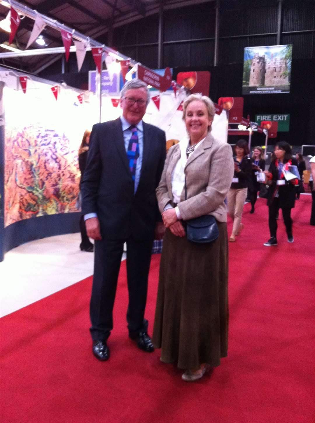 Philippa Grant MBE with Fergus Ewing MSP at a Visit Scotland expo in 2015