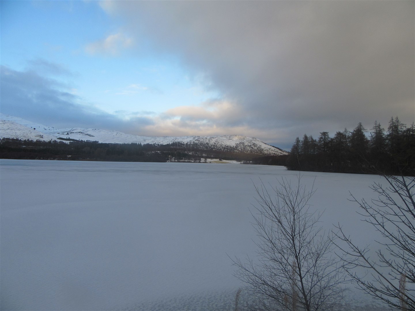 Loch Alvie has resembled a frozen field for several days since the temperatures plummeted to below zero